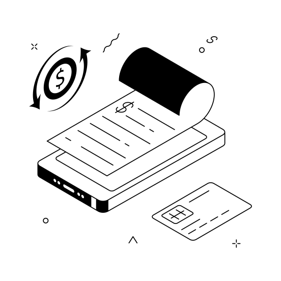 Online, Payment, Mobile, Digital, Invoice, Credit Card, Debit Card,, illustration