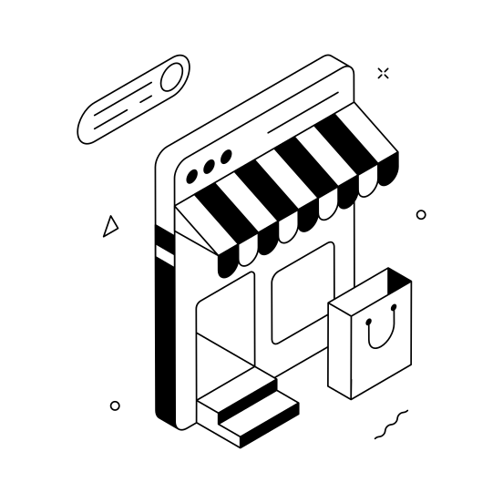 Online, Store, Storefront, Marketplace, Shopping, Ecommerce, Mobile, illustration
