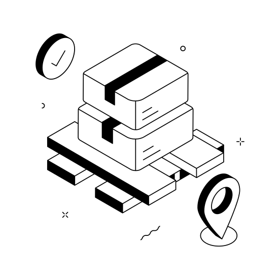 Parcels, Packages, Delivery, Shipping, Logistics, Courier, illustration