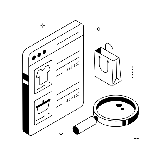 Product, Search, Online, Shopping, Ecommerce, Listing, Find, Store, illustration
