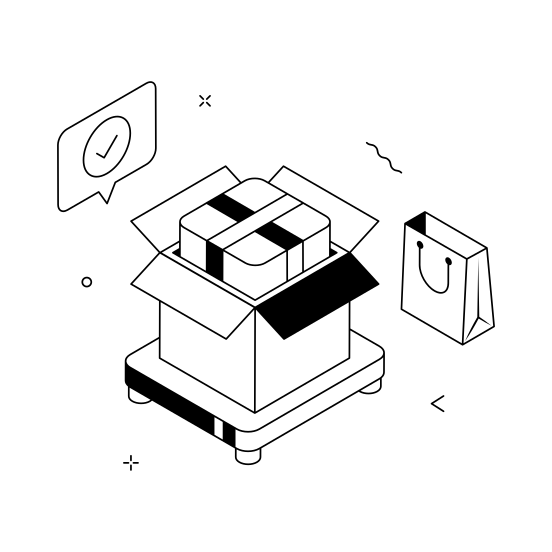 Unboxing, Unpacking, Package, Parcel, Shipping, Online, Shopping, illustration