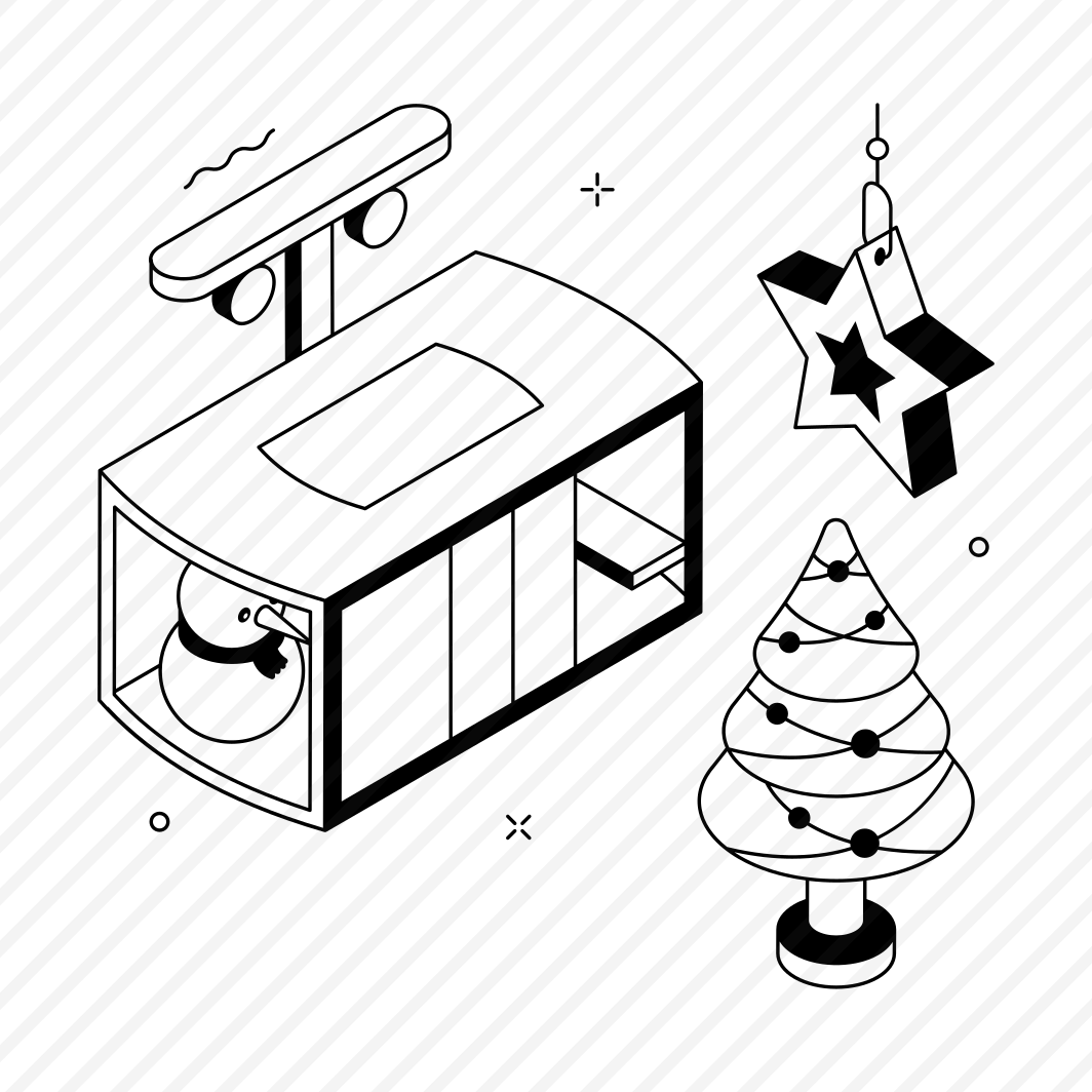 Christmas, Cable Car, Decoration, Star, Tree preview
