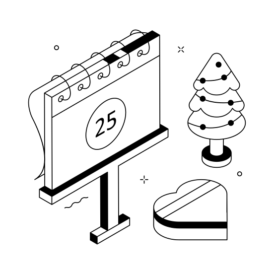 Christmas, Calendar, Date, Schedule, Planning, illustration