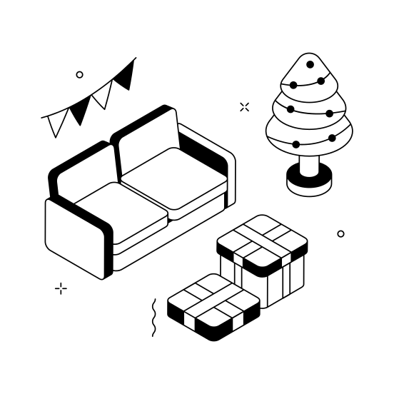 Christmas, Decoration, Party, Surprise, Giftbox illustration