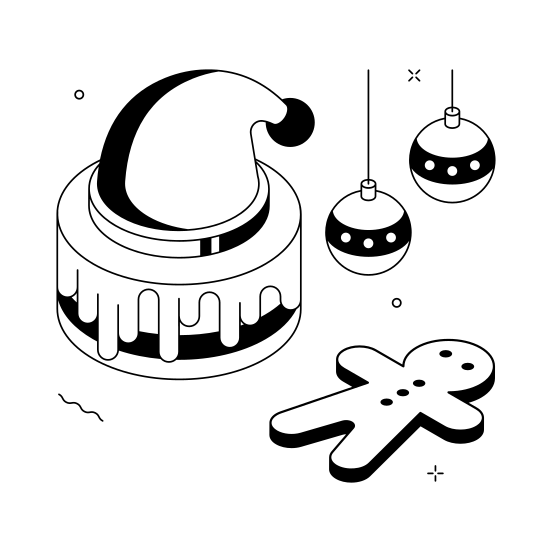 Christmas, Dessert, Sweet, Cake, Gingerbreadman illustration