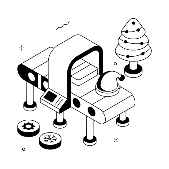 Christmas, Production, Factory, Workshop, Toy illustration