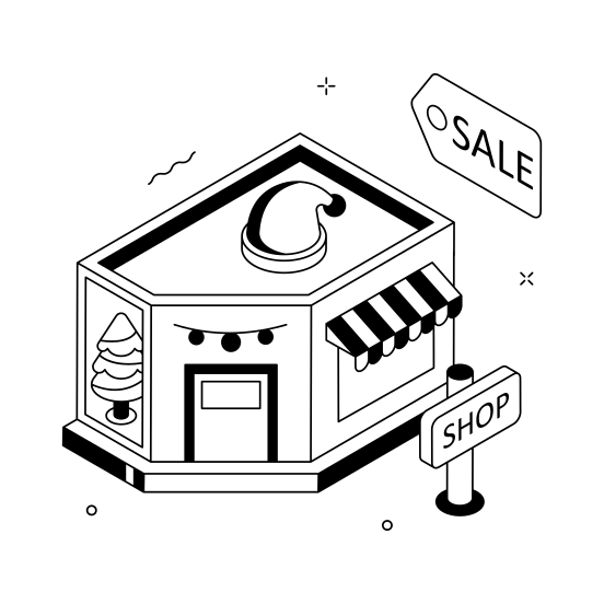 Christmas, Sale, Store, Shopping, Discount illustration