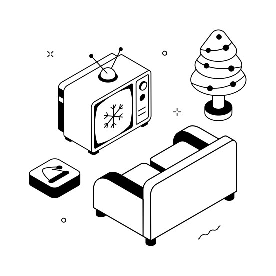 Christmas, Tv, Television, Night, Movie illustration