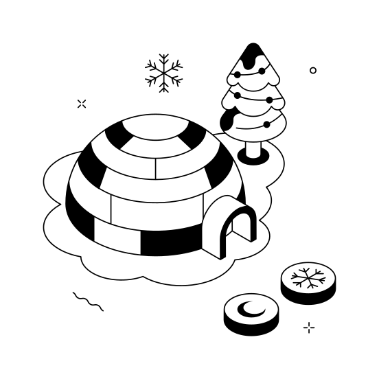 Igloo, Snow, House, Arctic, Building illustration