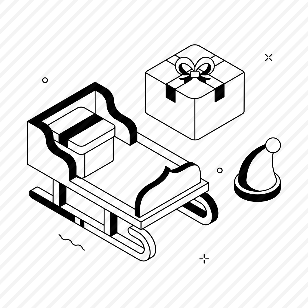 Santa, Sleigh, Sled, Vehicle, Gifts preview