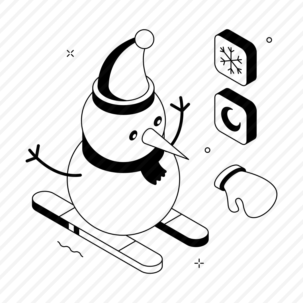 Snowman, Skiing, Outdoor, Character, Activity preview