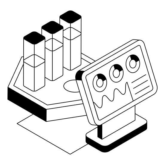 Analytics, Statistics, Infographics, Stats, Monitor illustration