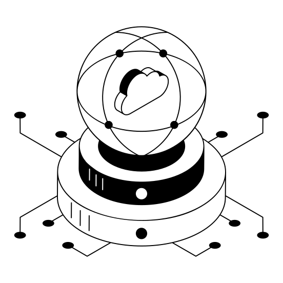 Cloud, Storage, Computing, Hosting, Network illustration