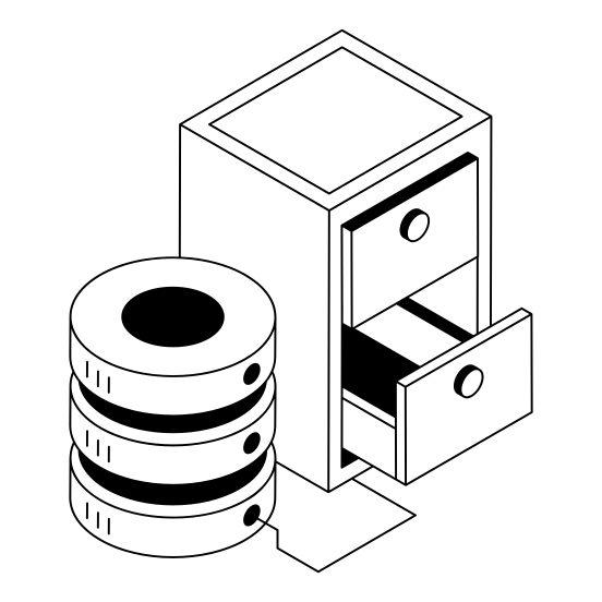 Database, Db, Drawer, Storage, Backup illustration