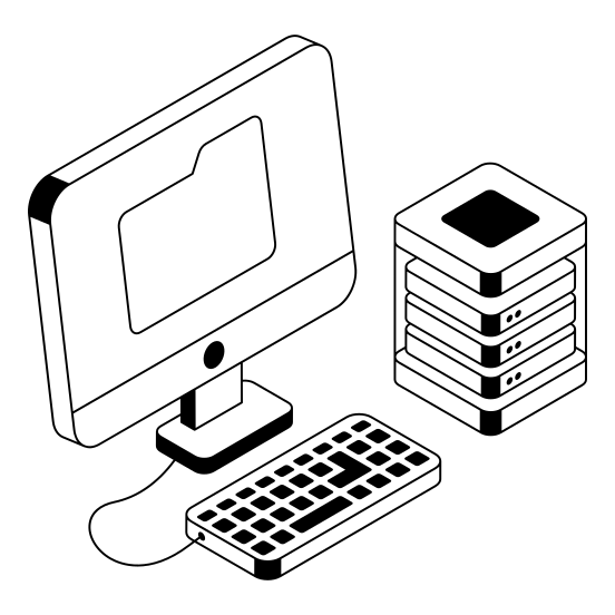 Server, Storage, Monitor, Computer, Folder illustration