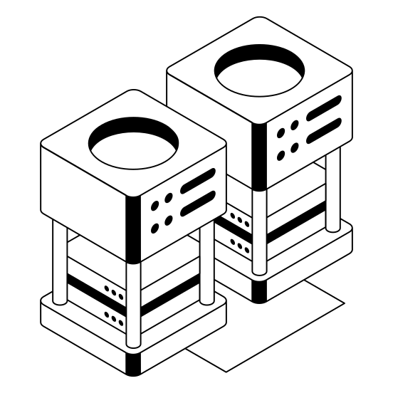 Servers, Storage, Hosting, Backup, Racks illustration