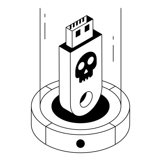 Cyberattack, Skull, Safety, Cyber, Usb illustration