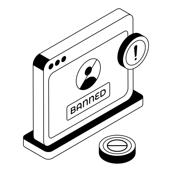 Cybersecurity, Protection, Safety, Cyber, Banned illustration
