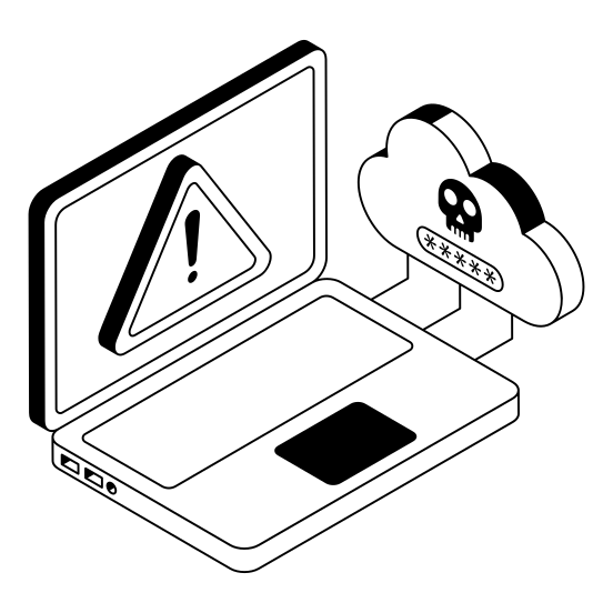 Error, Cyberattack, Cybercrime, Threat, Cloud illustration