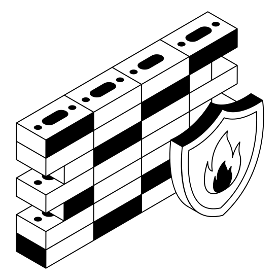 Firewall, Wall, Protection, Cybersecurity, Safety illustration
