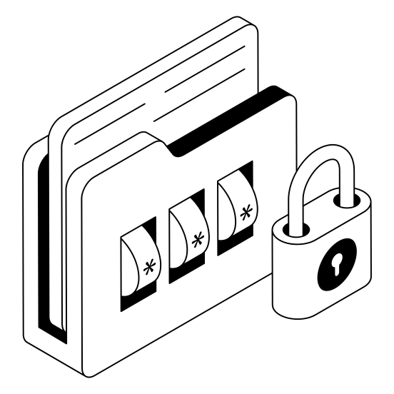 Folder, Encryption, Security, Cybersecurity, Protection illustration