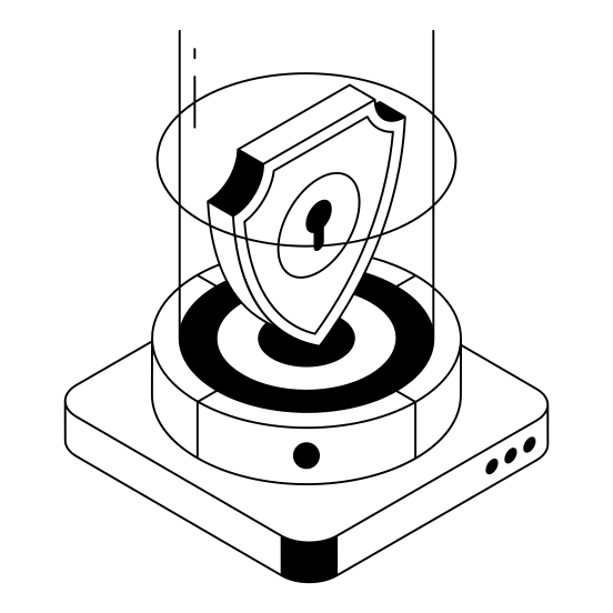 Hologram, Shield, Security, Cybersecurity, Protection illustration