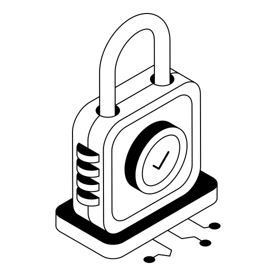 Lock, Padlock, Cybersecurity, Protection, Safety illustration