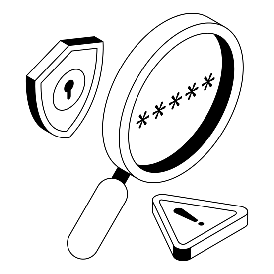 Search, Password, Cybersecurity, Protection, Safety illustration
