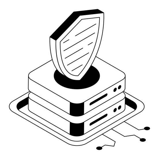 Storage, Server, Cybersecurity, Protection, Safety illustration