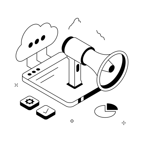 Cloud, Marketing, Digital, Online, Promotion, Campaign, Internet illustration