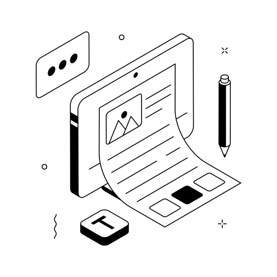 Content, Creation, Blogging, Writing, Article, Digital, Blog Post illustration