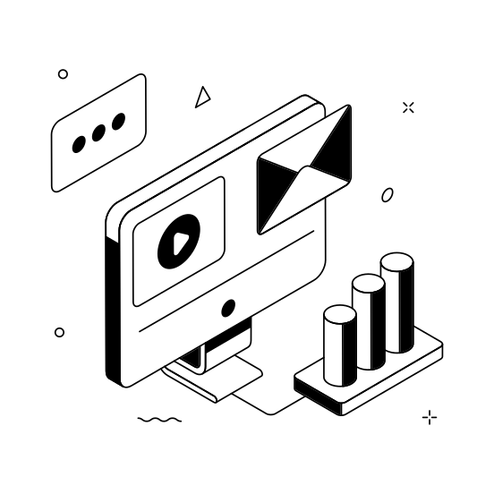 Digital, Marketing, Online, Virtual, Social Media, Email, Communication illustration