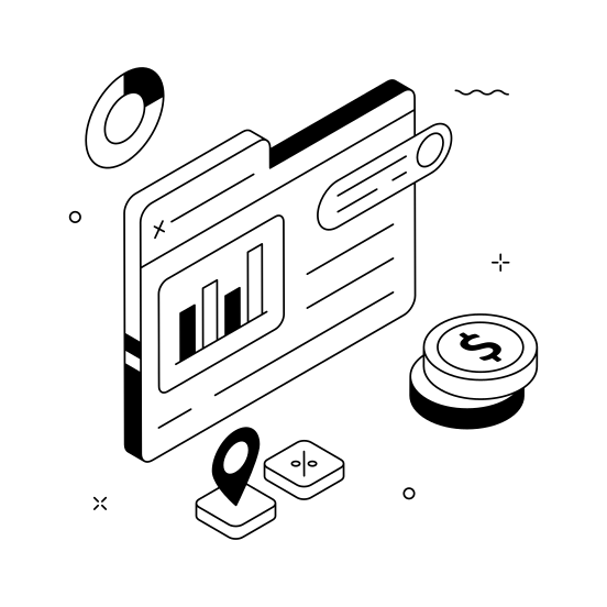 Financial, Data, Analysis, Statistics, Stats, Analytics, Dashboard illustration