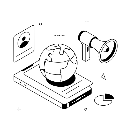 Global, Marketing, Worldwide, International, Digital, Mobile, Business illustration