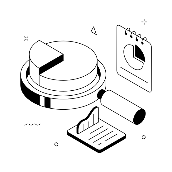 Market, Analysis, Business, Analytics, Search, Financial, Research illustration