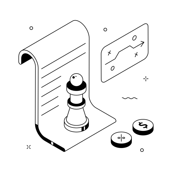 Market, Strategy, Planning, Business, Finance, Investment, Document illustration
