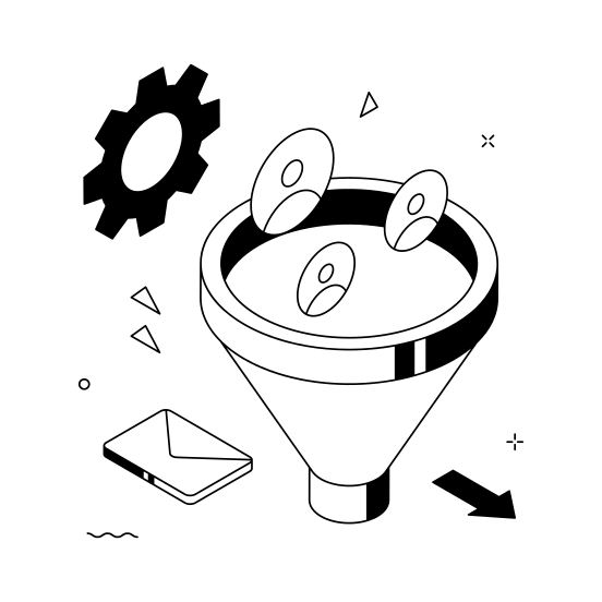 Marketing, Funnel, Conversion, Sales, Lead, Generation, Customer illustration