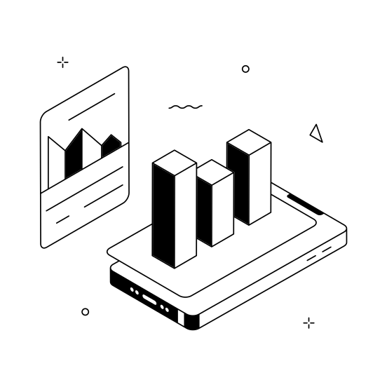 Mobile, Data, Analysis, Analytics, Statistics, Business, Intelligence illustration