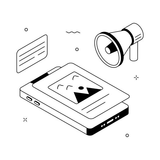 Mobile, Marketing, Digital, Content, Social Media, Advertisement, Promotion illustration