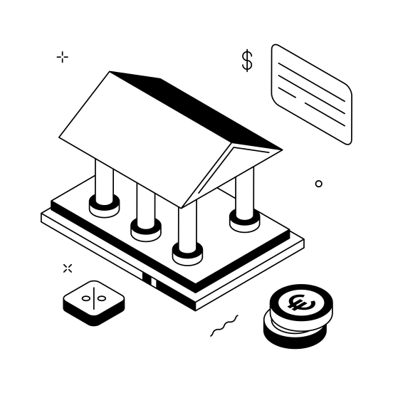 Bank, Building, Financial, Institution, Structure illustration
