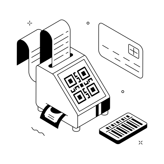 Cashless, Payment, Qr, Digital, Contactless illustration