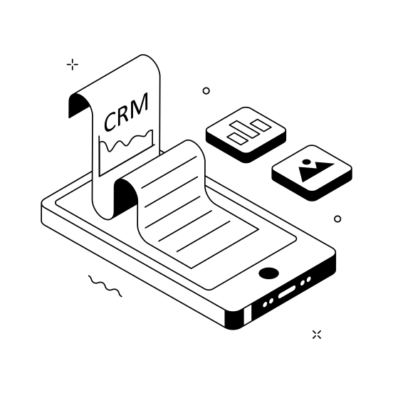Crm, Report, Customer, Analytics, Dashboard illustration