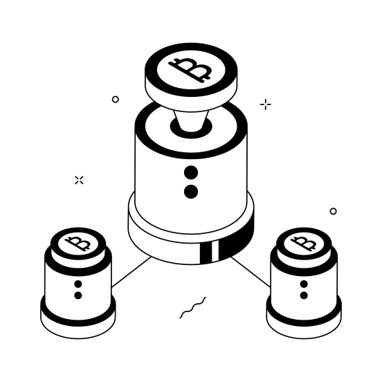 Crypto, Network, Bitcoin, Cryptocurrency, Investment illustration