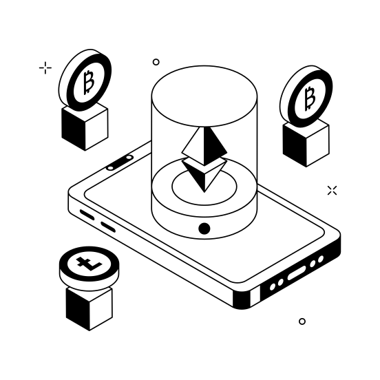 Digital, Currency, Cryptocurrency, Bitcoin, Ethereum illustration