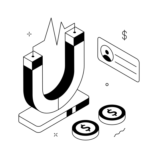 Financial, Attraction, Investment, Revenue, Magnet illustration