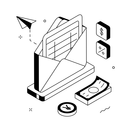 Financial, Mail, Billing, Notification, Invoice illustration