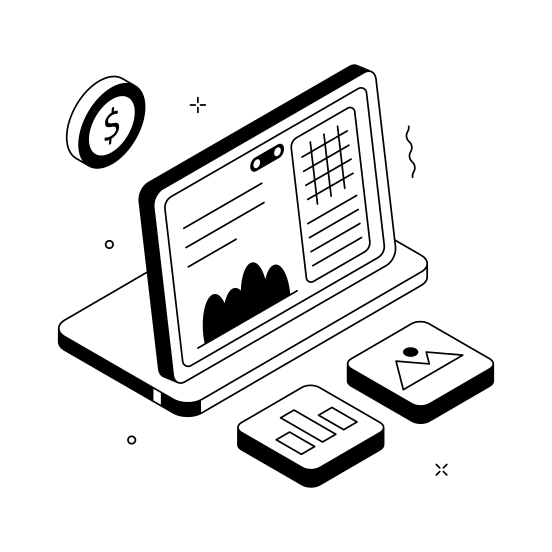 Financial, Report, Analytics, Data, Investment illustration