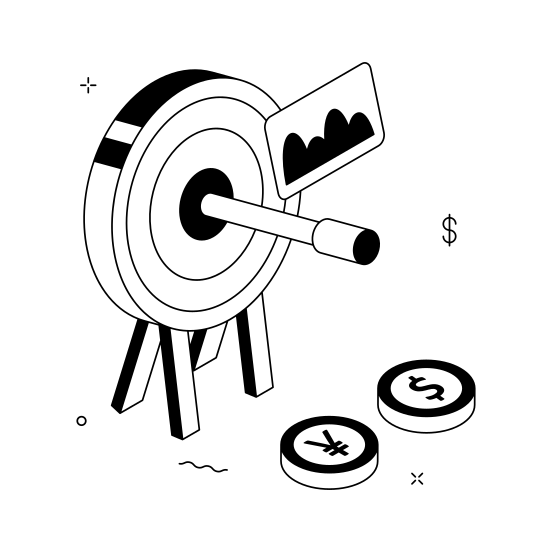 Financial, Target, Business, Goal, Focus illustration