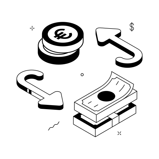Money, Flow, Exchange, Currency, Finance illustration