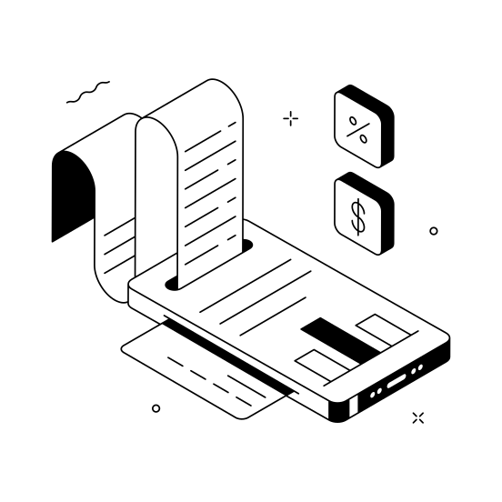 Online, Banking, Statement, Receipt, Invoice illustration